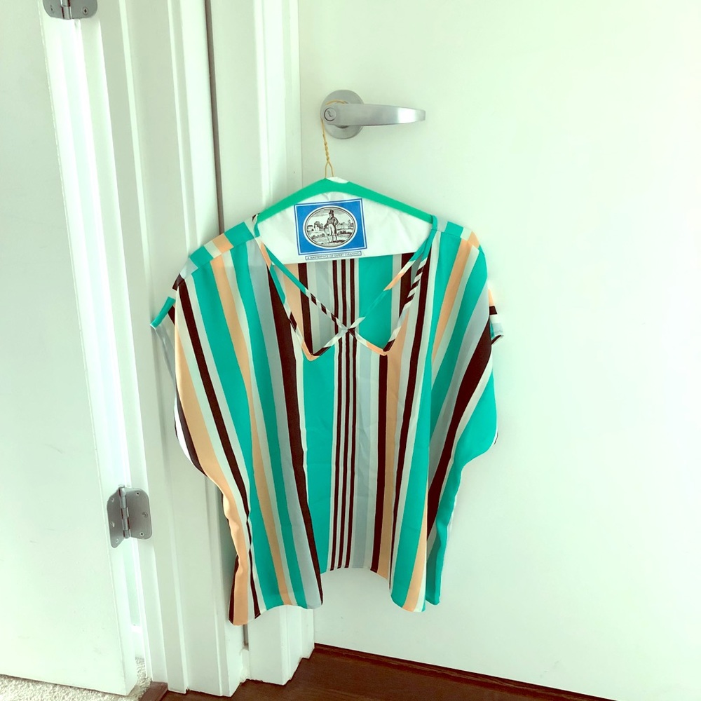 BCBGeneration flowy striped top- size L